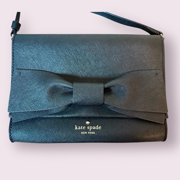 Kate Spade New York Clement Street Francie Crossbody Bag in Black with Bow - Picture 1 of 13